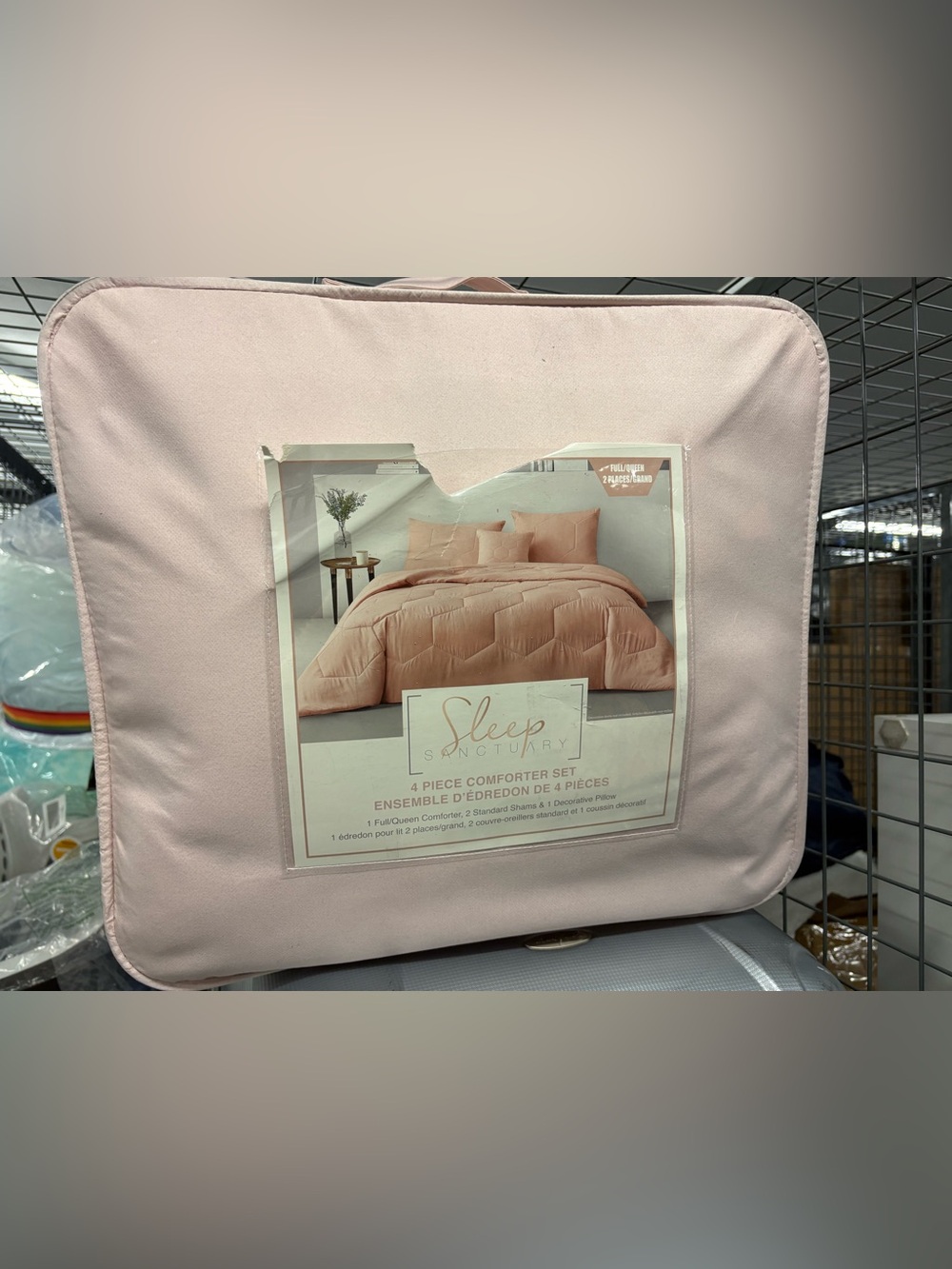 Missing Decorative Cushion - 4-Piece Comforter Set - Blush Pink